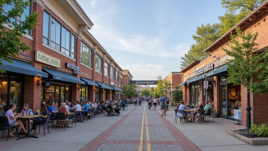 Chateau 42, WA -
Uptown Shopping Center and dining district in Chateau 42 area showing storefron