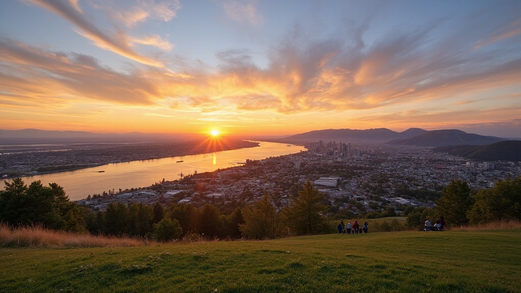 Cherry Creek, WA -
Panoramic view from Clover Island Viewpoint overlooking the Columbia River with