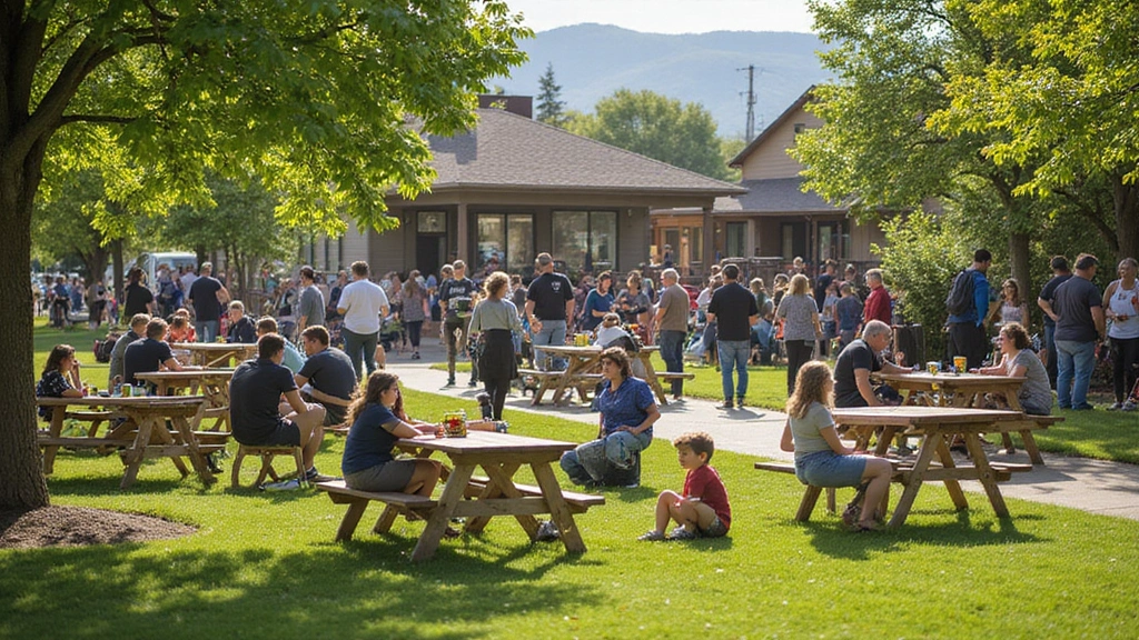 Cherry Creek, WA -
Community gathering at a Cherry Creek park with families, children playing, pic