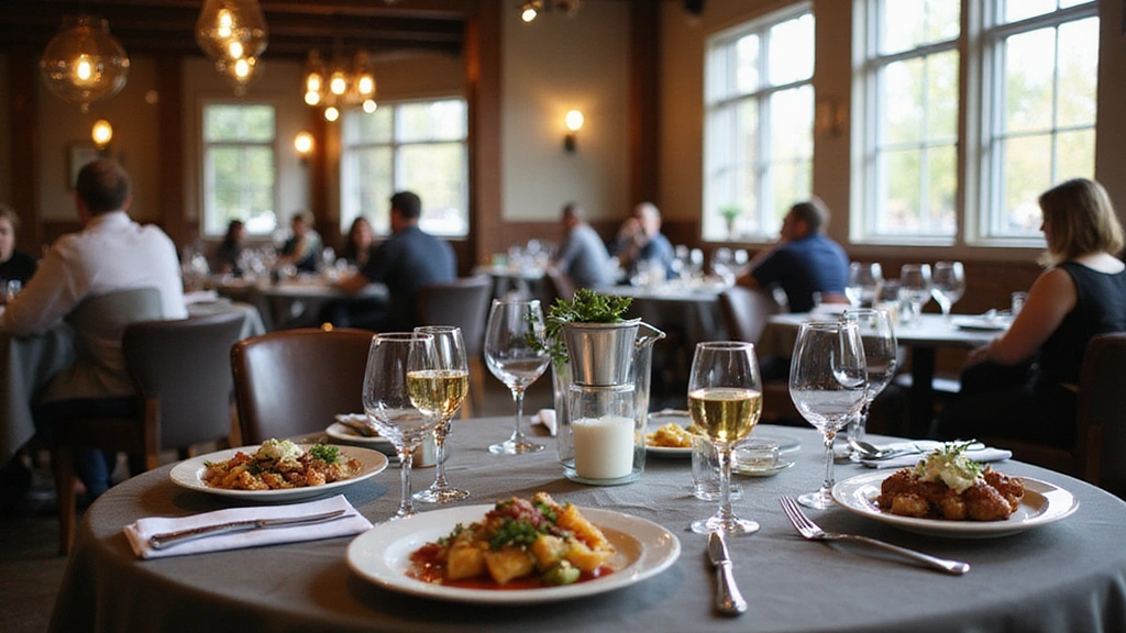 Cherry Creek, WA -
Upscale dining scene at a Cherry Creek restaurant with modern interior design,