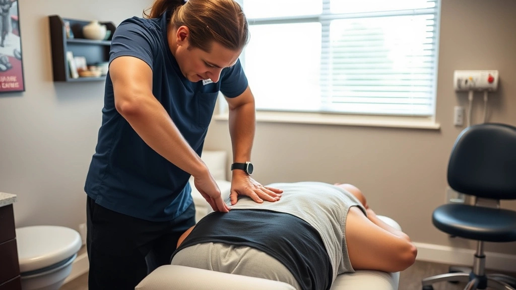 Chiropractors in Richland -
Professional chiropractor performing spinal adjustment on patient in clinical t