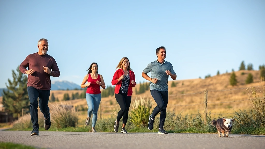 Chiropractors in Richland -
Active residents exercising outdoors in Richland with natural landscape and hea