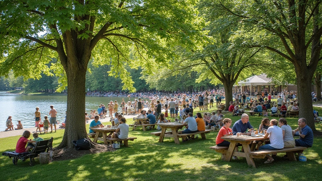 Columbia East 1, WA -
Outdoor community gathering at a Columbia East 1 park with diverse groups of pe
