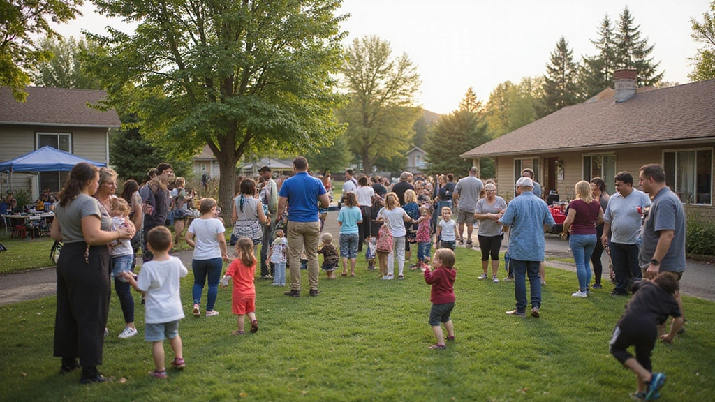 Country Square, WA -
Community gathering at a Country Square park with diverse families, neighbors s
