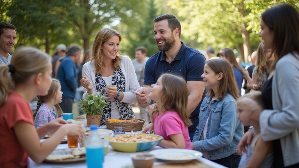 Crestview, WA -
Diverse community gathering in Crestview featuring families, neighbors, and res
