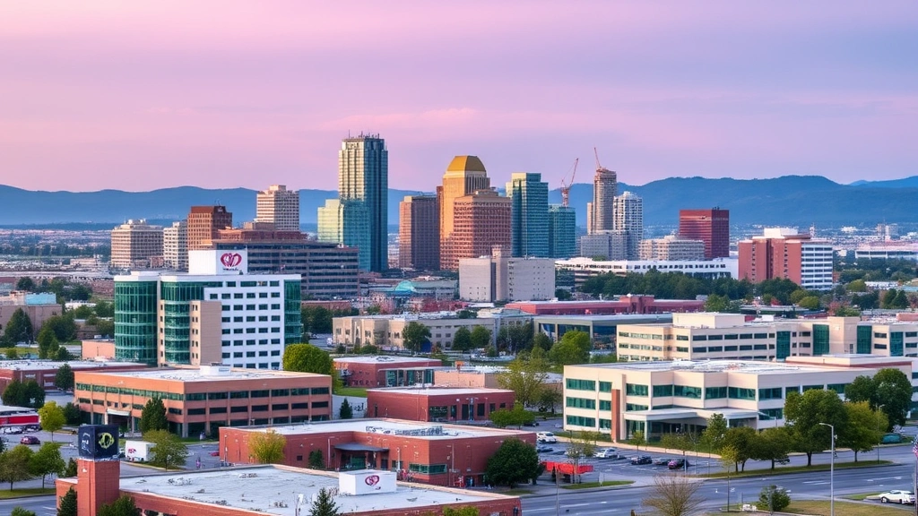 Doctors in Pasco -
Tri-Cities Pasco skyline with medical buildings and healthcare facilities in do
