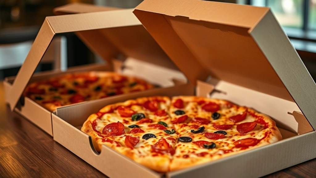 Pizza Delivery in Pasco -
Close-up of freshly delivered pizza boxes being opened on a dining table, steam